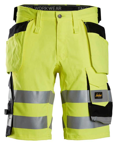6135 Snickers Hi Vis Stretch Shorts with Holster Pockets Yellow/Black