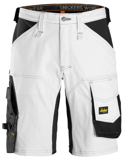 6153 Snickers AllroundWork, Stretch Loose Fit Work Shorts White/Black