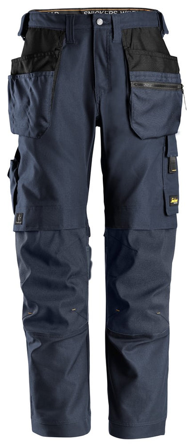6224 Snickers AllroundWork Canvas Stretch Trousers with Holster Pockets Navy