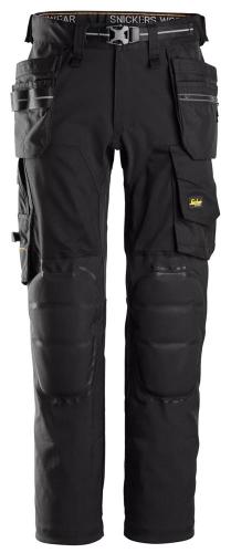 6590 Snickers AllroundWork, Stretch Trousers Capsulized™ Kneepads Holster Pockets Black