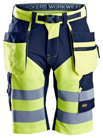 6933 Snickers FlexiWork Work Shorts+ Holster Pockets Yellow/Navy