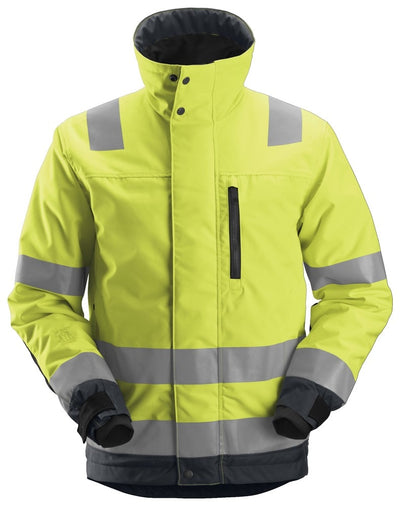 1130  Snickers AllroundWork, High-Vis Insulated Jacket Yellow/Steel Grey