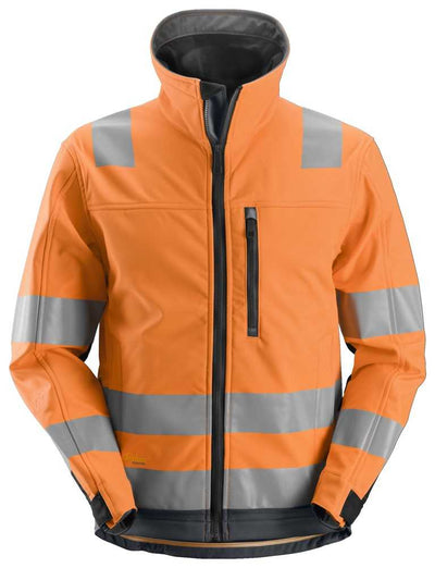 1230 Snickers AllroundWork, High-Vis Softshell Jacket Orange/Steel Grey