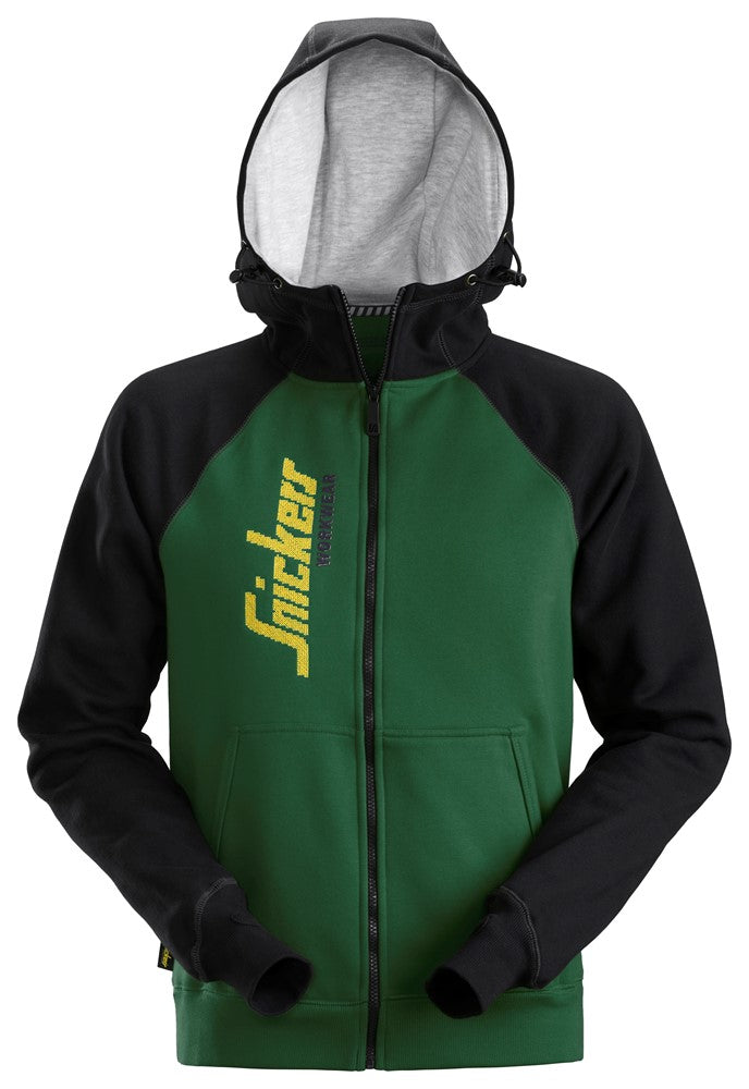 Snickers Logo Full Zip Hoodie Green Tradeworx Online