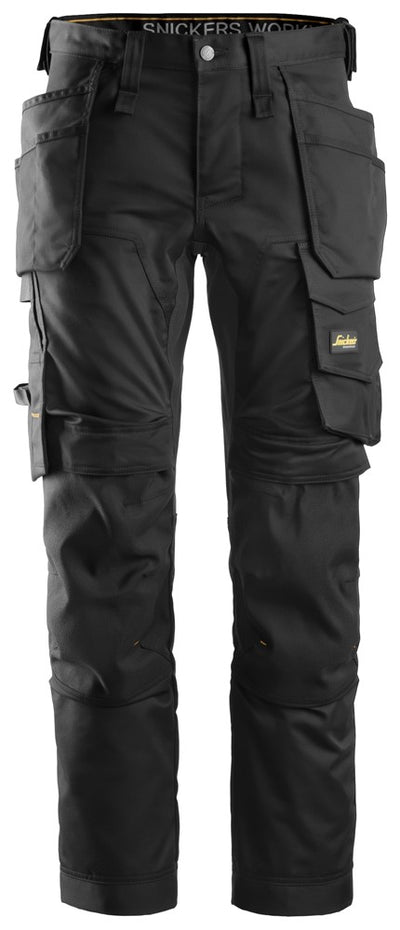 6241 Snickers AllroundWork Stretch Trousers with Holster Pockets Black