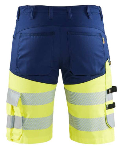 1541 Blaklader Hi-Vis Shorts with Stretch Navy Blue/Hi Vis Yellow