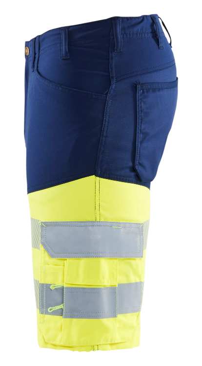 1541 Blaklader Hi-Vis Shorts with Stretch Navy Blue/Hi Vis Yellow