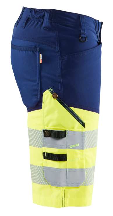 1541 Blaklader Hi-Vis Shorts with Stretch Navy Blue/Hi Vis Yellow