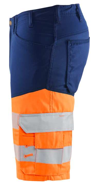 1541 Blaklader Hi-Vis Shorts with Stretch Navy Blue/Orange