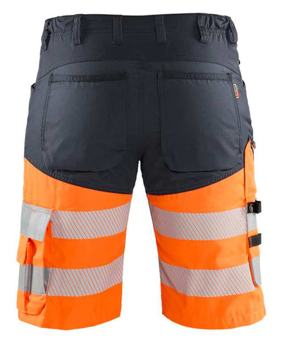 1541 Blaklader Hi-Vis Shorts with Stretch Mid Grey/Hi Vis Orange