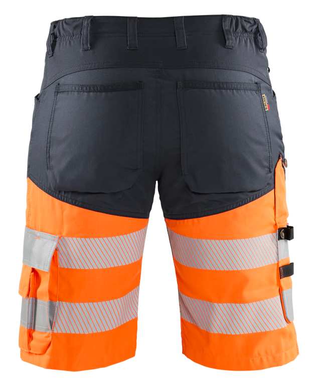 1541 Blaklader Hi-Vis Shorts with Stretch Mid Grey/Hi Vis Orange