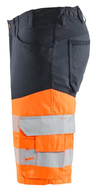 1541 Blaklader Hi-Vis Shorts with Stretch Mid Grey/Hi Vis Orange