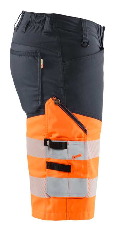 1541 Blaklader Hi-Vis Shorts with Stretch Mid Grey/Hi Vis Orange