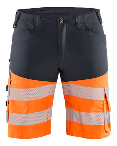 1541 Blaklader Hi-Vis Shorts with Stretch Mid Grey/Hi Vis Orange