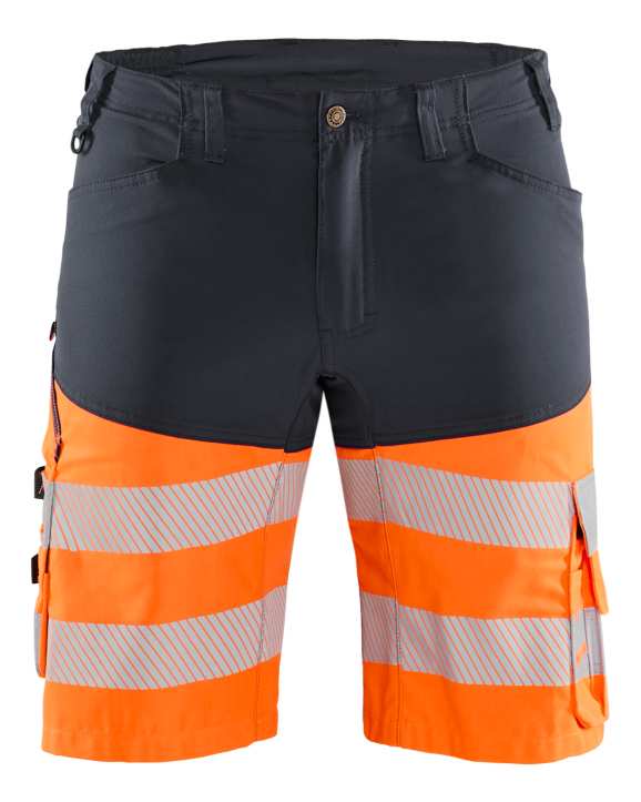 1541 Blaklader Hi-Vis Shorts with Stretch Mid Grey/Hi Vis Orange