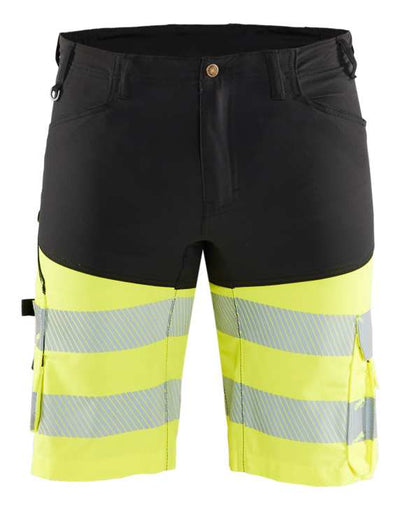 1541 Blaklader Hi-Vis Shorts with Stretch Black/Hi Vis Yellow