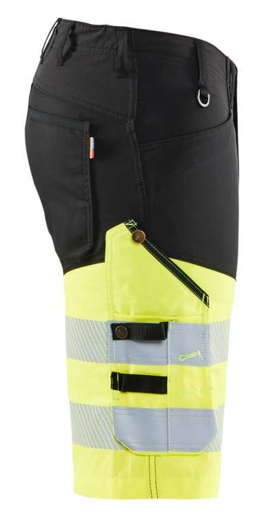 1541 Blaklader Hi-Vis Shorts with Stretch Black/Hi Vis Yellow