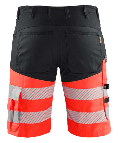 1541 Blaklader Hi-Vis Shorts with Stretch Black/Red Hi Vis