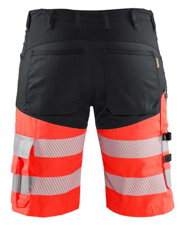1541 Blaklader Hi-Vis Shorts with Stretch Black/Red Hi Vis