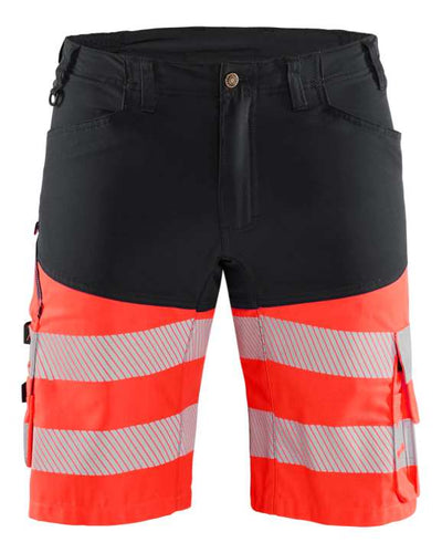 1541 Blaklader Hi-Vis Shorts with Stretch Black/Red Hi Vis