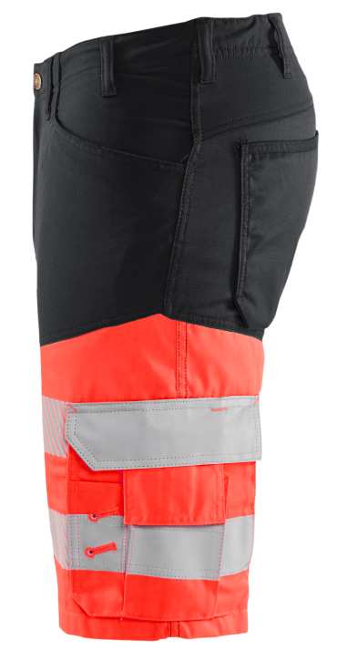 1541 Blaklader Hi-Vis Shorts with Stretch Black/Red Hi Vis