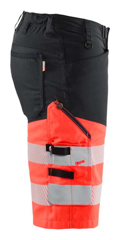 1541 Blaklader Hi-Vis Shorts with Stretch Black/Red Hi Vis