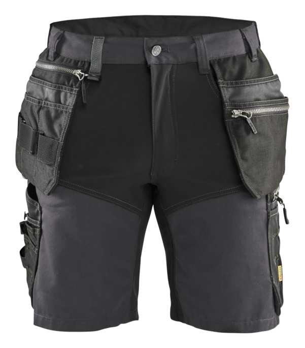 1598 Blaklader Craftsman Shorts With Stretch Mid Grey/Black