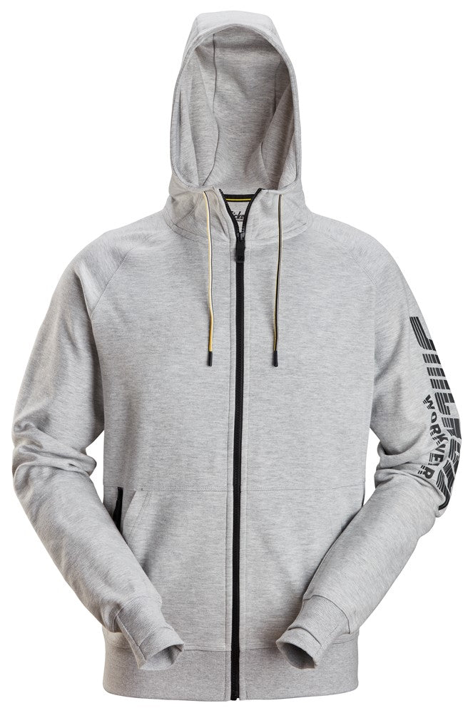 2895 Snickers Logo Full Zip Hoodie Grey Melange