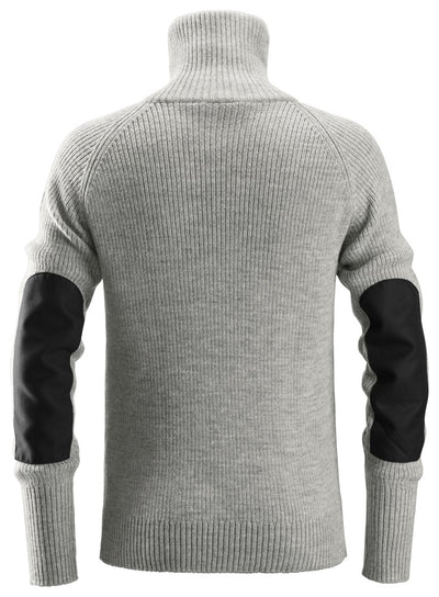 2905 Snickers Half Zip Wool Sweater Grey Melange