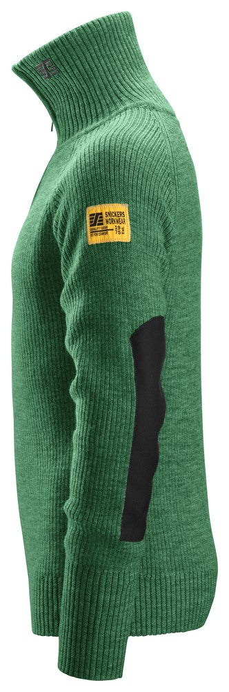 2905 Snickers Half Zip Wool Sweater Forest Green