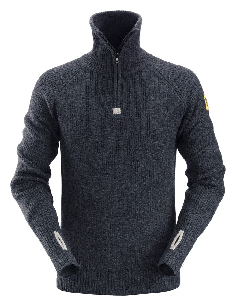 2905 Snickers Half Zip Wool Sweater Navy