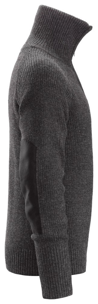 2905 Snickers Half Zip Wool Sweater Anthracite Melange