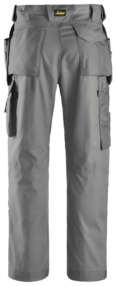 3214 Snickers Craftsmen Holster Pockets Trousers, Canvas+ Grey/Grey