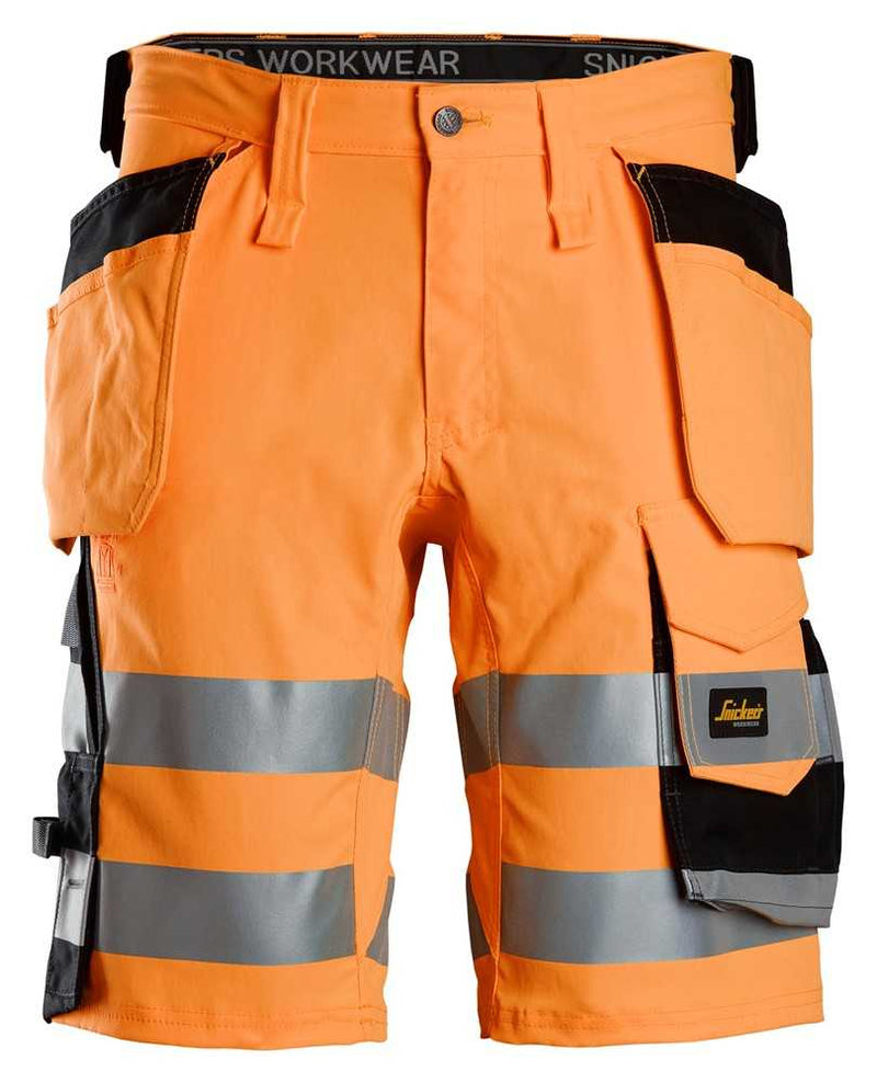 6135 Snickers Hi Vis Stretch Shorts with Holster Pockets Orange/Black