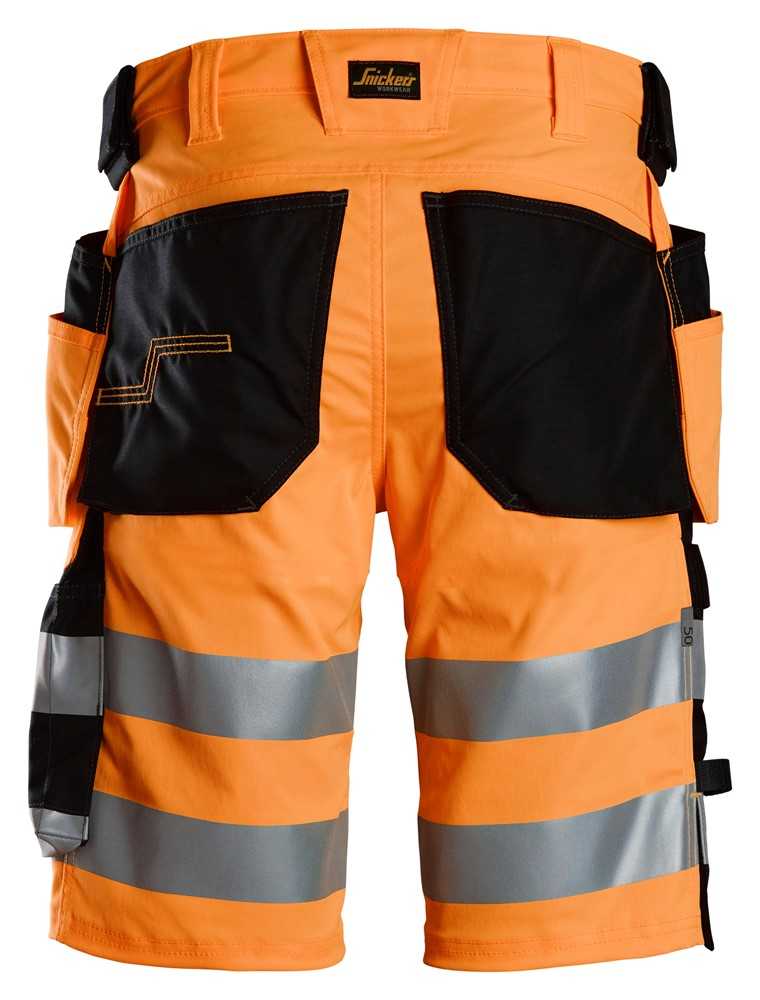 6135 Snickers Hi Vis Stretch Shorts with Holster Pockets Orange/Black