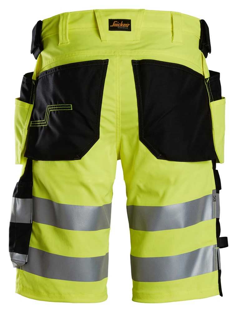 6135 Snickers Hi Vis Stretch Shorts with Holster Pockets Yellow/Black