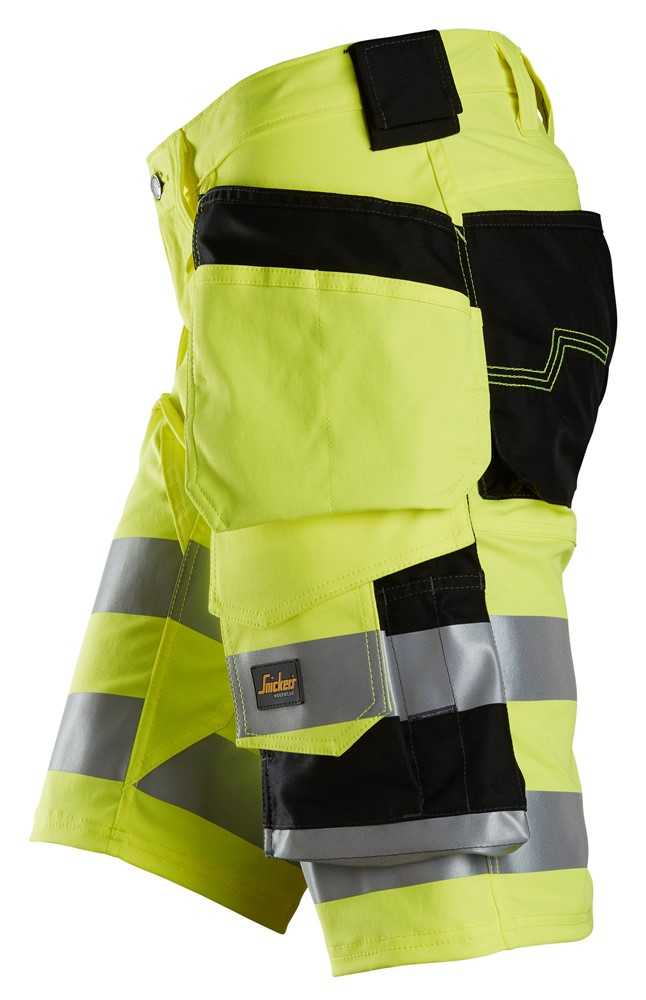 6135 Snickers Hi Vis Stretch Shorts with Holster Pockets Yellow/Black