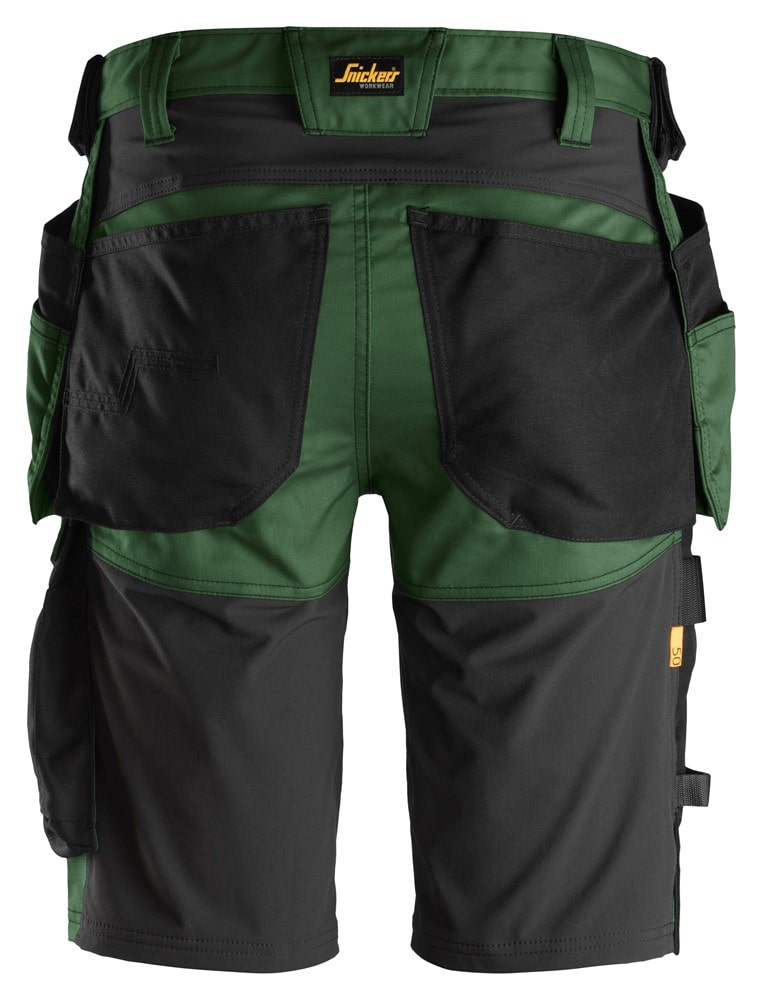 6141 Snickers AllroundWork, Stretch Shorts Holster Pockets Forest Green/Black