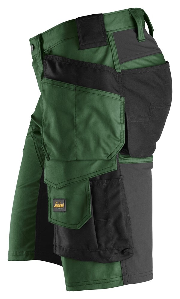 6141 Snickers AllroundWork, Stretch Shorts Holster Pockets Forest Green/Black