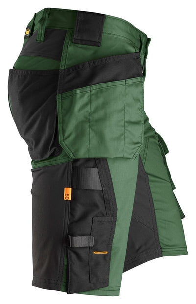 6141 Snickers AllroundWork, Stretch Shorts Holster Pockets Forest Green/Black