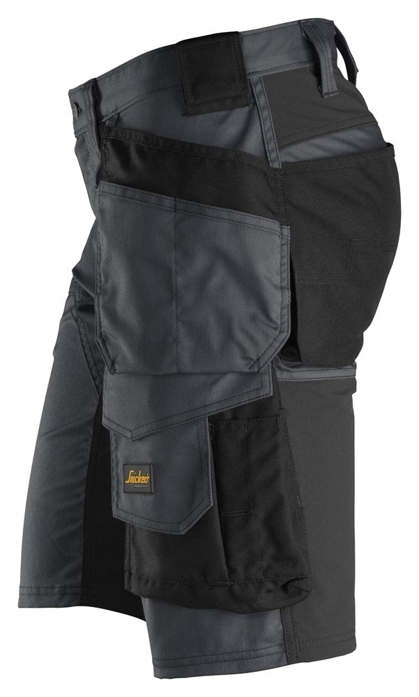 6141 Snickers AllroundWork, Stretch Shorts Holster Pockets Steel Grey/Black