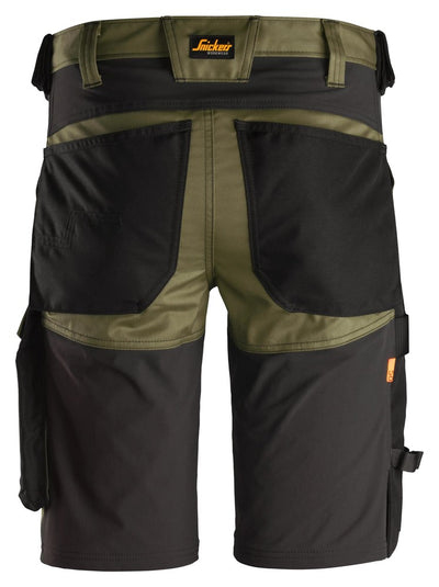6143 Snickers AllroundWork Stretch Shorts Khaki Green