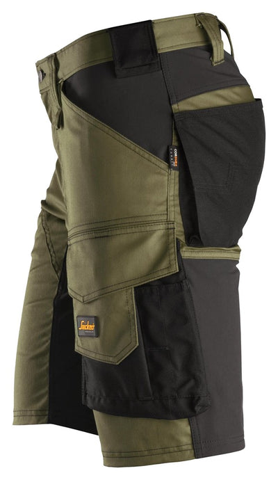 6143 Snickers AllroundWork Stretch Shorts Khaki Green