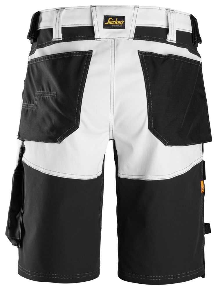 6153 Snickers AllroundWork, Stretch Loose Fit Work Shorts White/Black