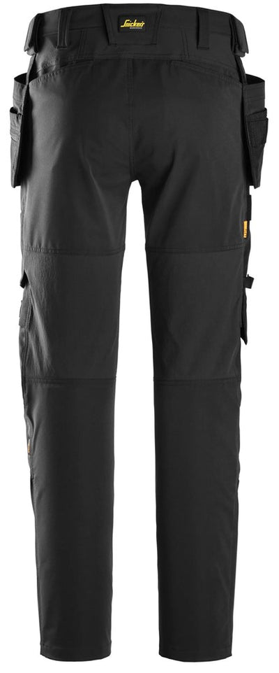 6218 Snickers AllroundWork Stretch Trousers with Holster Pockets Black