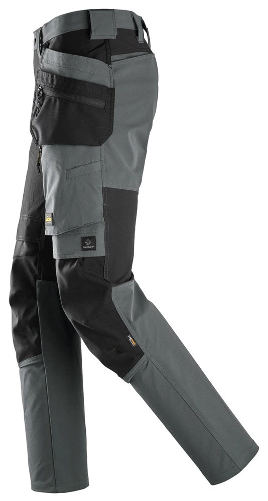 6218 Snickers AllroundWork Stretch Trousers with Holster Pockets Steel Grey/Black