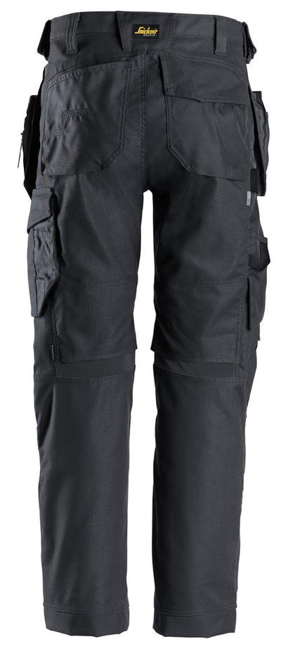 6224 Snickers AllroundWork Canvas Stretch Trousers with Holster Pockets Steel Grey