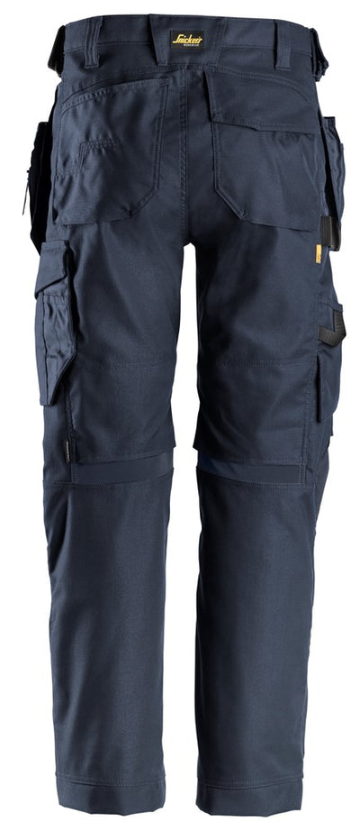 6224 Snickers AllroundWork Canvas Stretch Trousers with Holster Pockets Navy