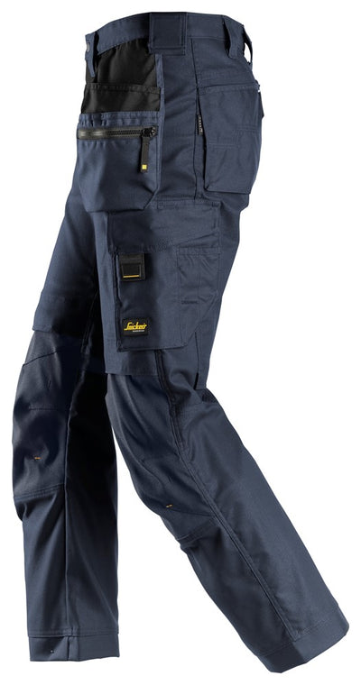 6224 Snickers AllroundWork Canvas Stretch Trousers with Holster Pockets Navy