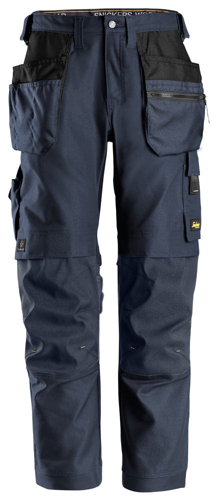 6224 Snickers AllroundWork Canvas Stretch Trousers with Holster Pockets Navy